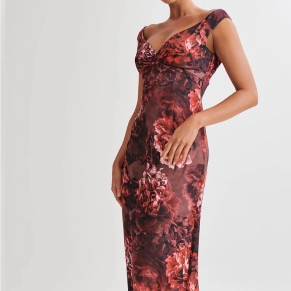 Meshki Red Floral Maxi Dress